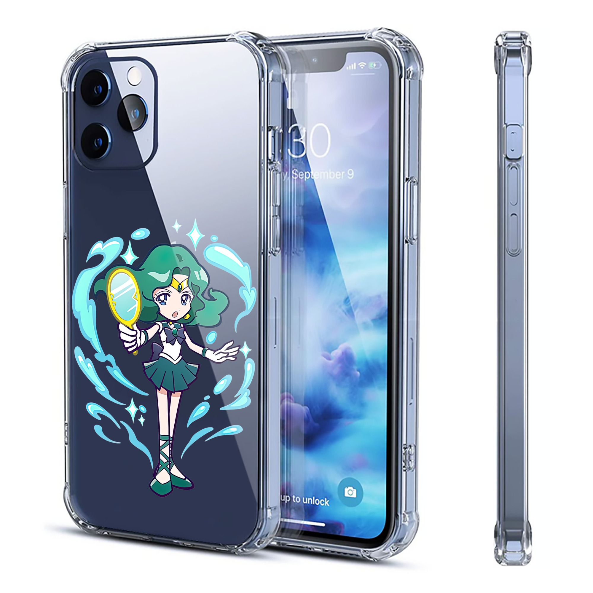 （画像用） 美少女戦士セーラームーン 海王 みちる（かいおう みちる） Sailor Moon Kaiou Michiru 【iPhone 12シリーズ対応】透明スマホケース（クリアソフトケース）
